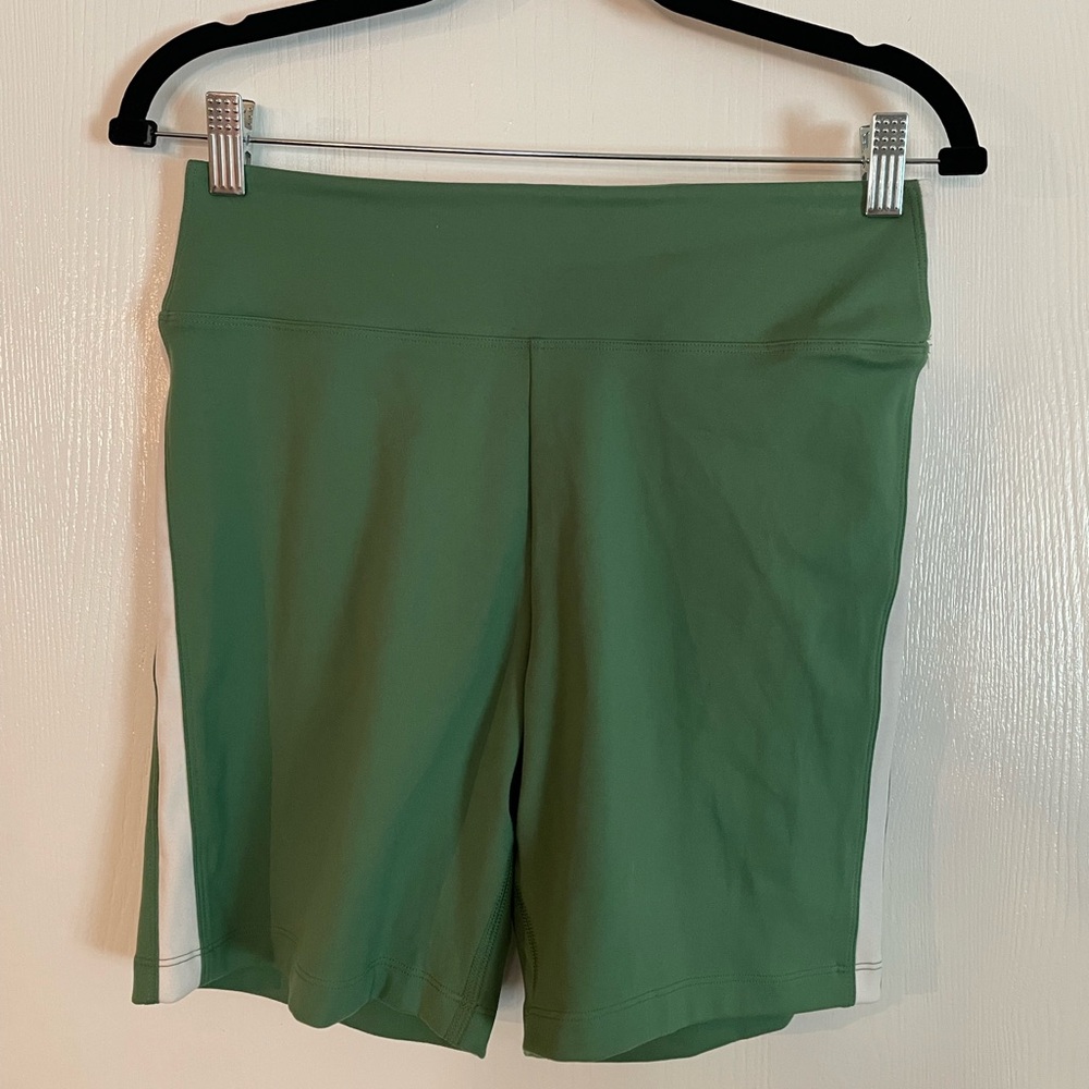 PINK Victoria’s Secret NWT 6” Inseam Biker Shorts 6" Soft High Rise Green Stripe